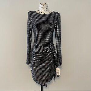 AQUA Sequined Hologram Dress